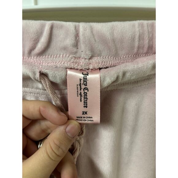 Juicy Couture Sleepwear Set Pants Top Long Sleeve Pink Plus Size Jewels Y2K FLAW - Picture 6 of 9